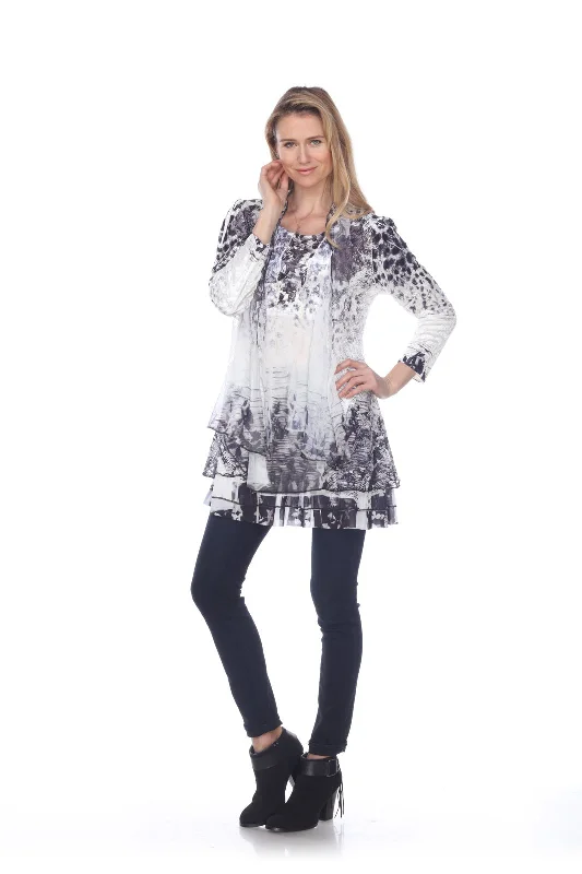 Outdoor - activity cardigan for a durable option -Burnout Animal Print One Piece Tunic Cardigan Set