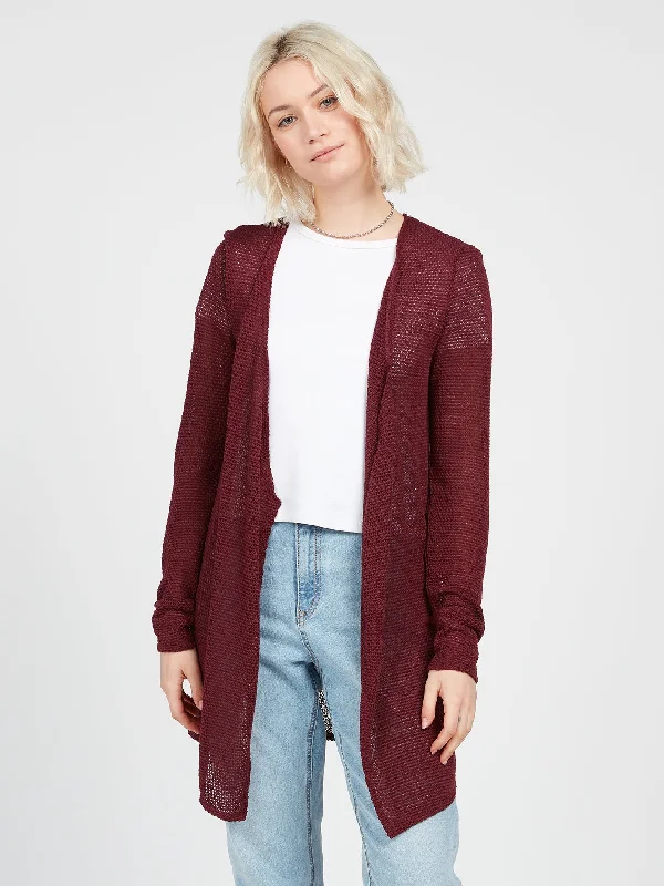 Elegant - cardigan for formal occasions -Go Go Wrap Cardigan - Burgundy