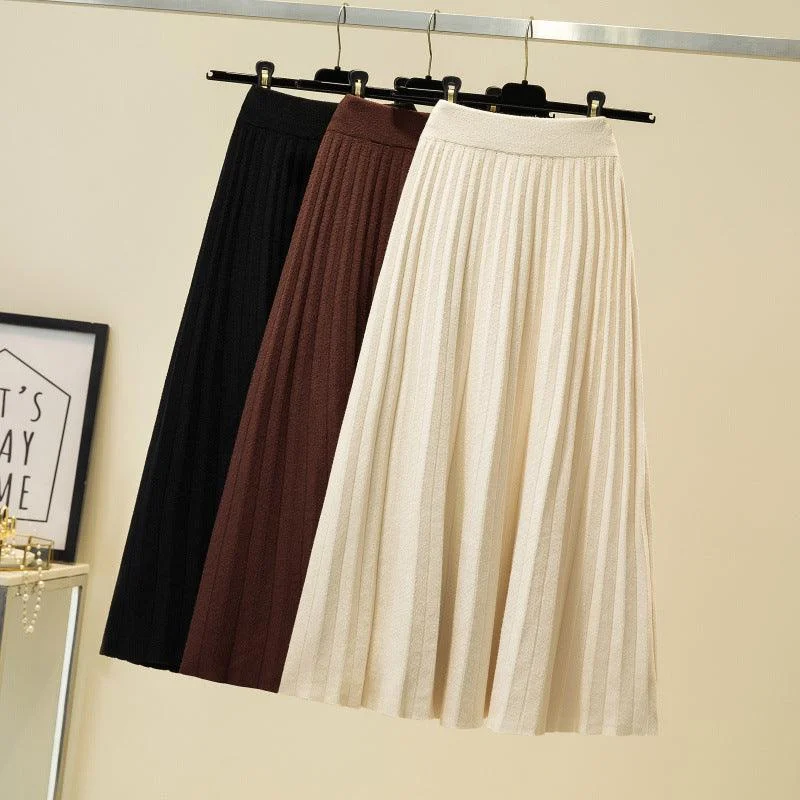 Vintage pencil skirts for nostalgic chic -Mid-length pleated skirt skirt