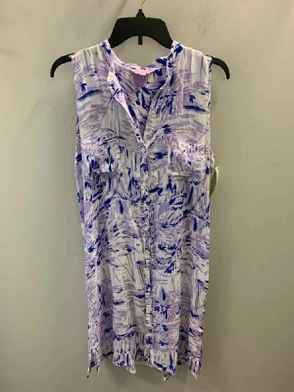 Punk Dresses with Spikes -PRE-OWNED LILLY PULITZER Dresses and Skirts Size M WHT/BLU/LAV SLEEVELESS Dress