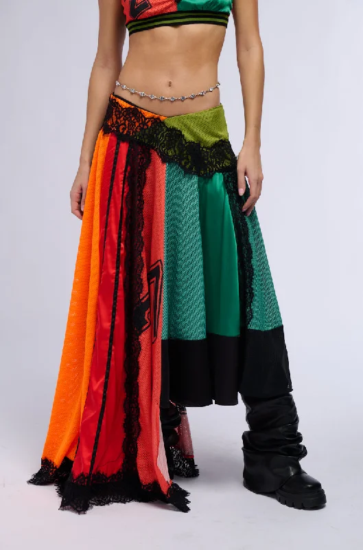 Affordable skirts with basic solid colors -ALL OVER THE PLACE COLOR BLOCK MAXI SKIRT