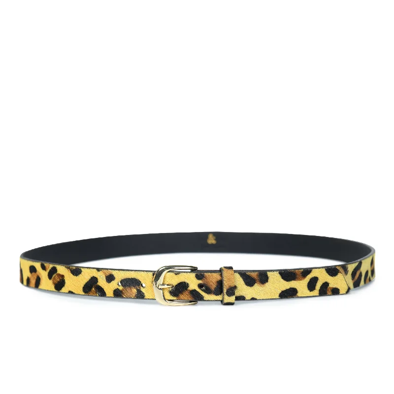 Handle bags with vibrant colors for boldness -ERINA Leather Belt - Large Leopard Print