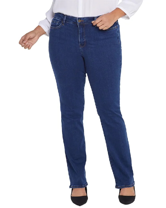 Designer tight trousers for women with unique stitching and high-fashion appeal -NYDJ Plus Marilyn Quinn Straight Leg Jean