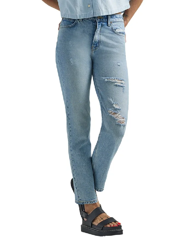 High-waisted tight trousers for women with tapered leg and vintage-inspired design -LEE Stone Frost Carol Straight Jean