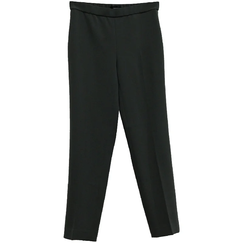 Tight trousers for women with belt loops and classic design for versatile look -Theory Straight Leg Pants in Grey Triacetate