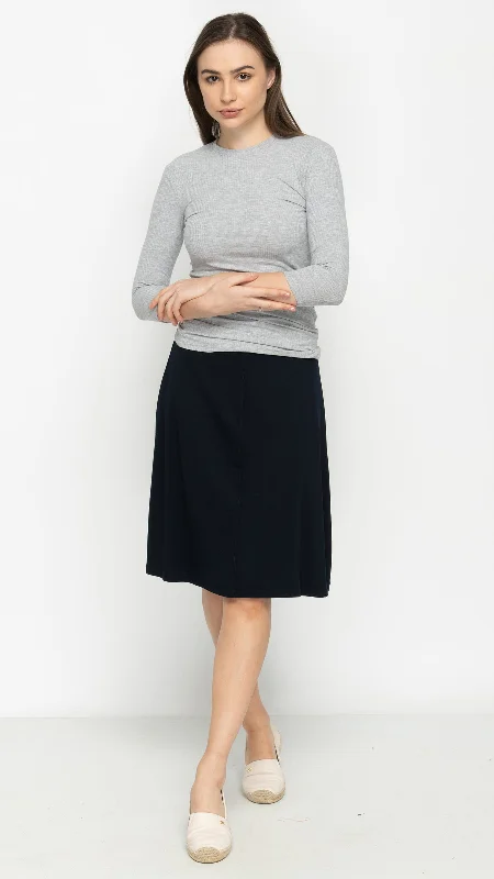 Soft cotton skirts for sensitive skin ease -Soft Terry Flare Skirt - Black