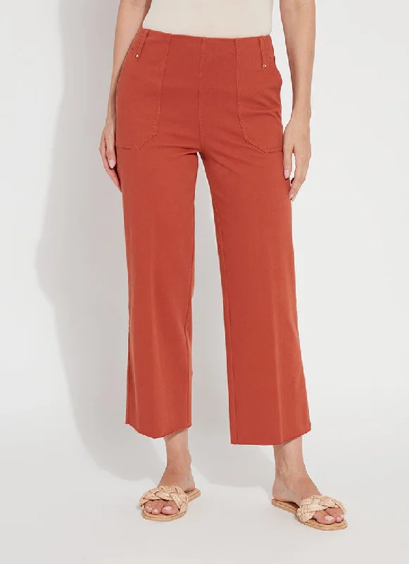 Color-block tight trousers for women with bold contrasts and modern flair -Athena Wide Leg Crop (26" Inseam)