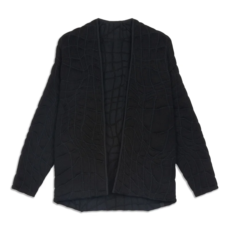 Formal - event cardigan for an elegant presence -Insulated Jacquard Cardigan - Resale