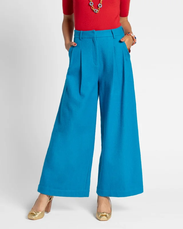 Black tight trousers for women with sleek design and versatile styling options -Bossy Pant Wool Turquoise