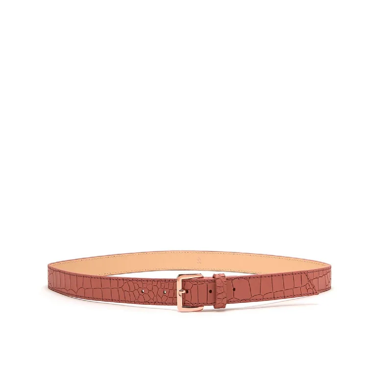 Handle bags with floral prints for spring -ERIN Leather Belt - Terracotta Croc