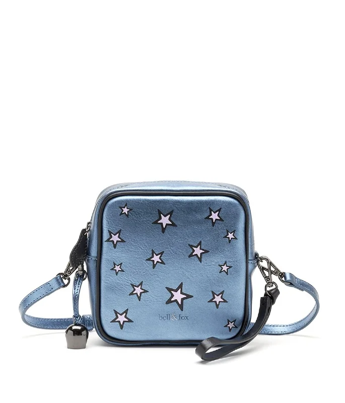 Handle bags with expandable sides for flexibility -MARLO Mini Cross Body Bag / Wristlet Clutch - Nightshade Star Print