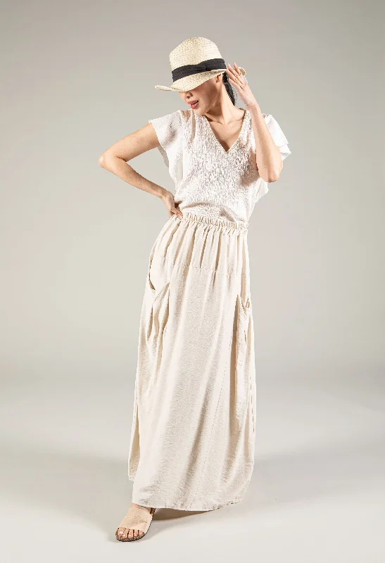 Flowy skirts for effortless beach cover-ups -Crinkle Effect Maxi Skirt