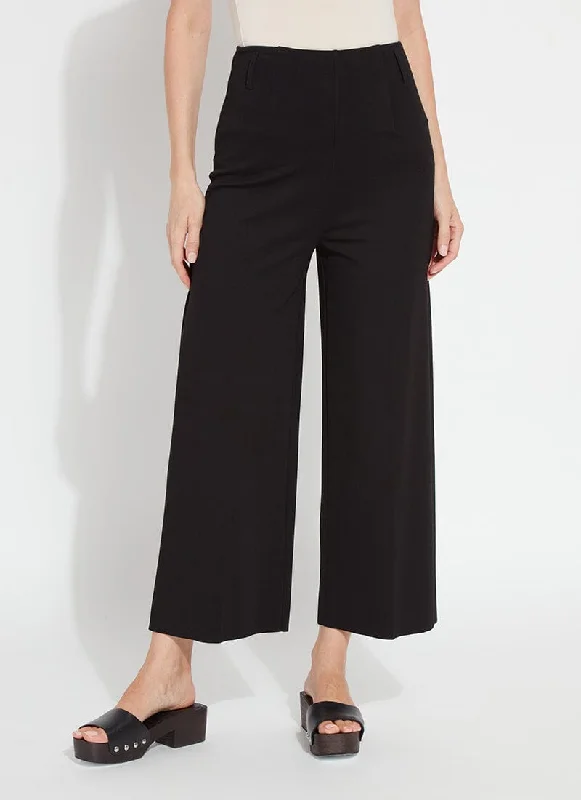 Comfortable tight trousers for women with soft cotton fabric and stretch -Ellis Culottes Ponte Crop (25" Inseam)