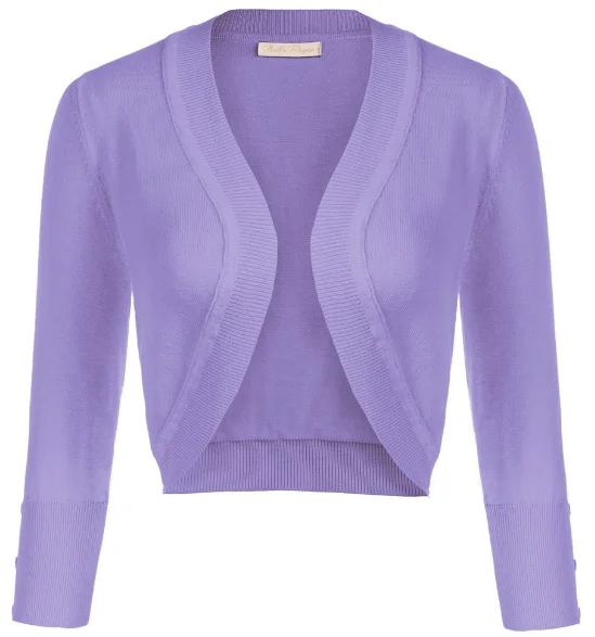 Striped cardigan for a classic look -Bolero  Cardigan Lavender