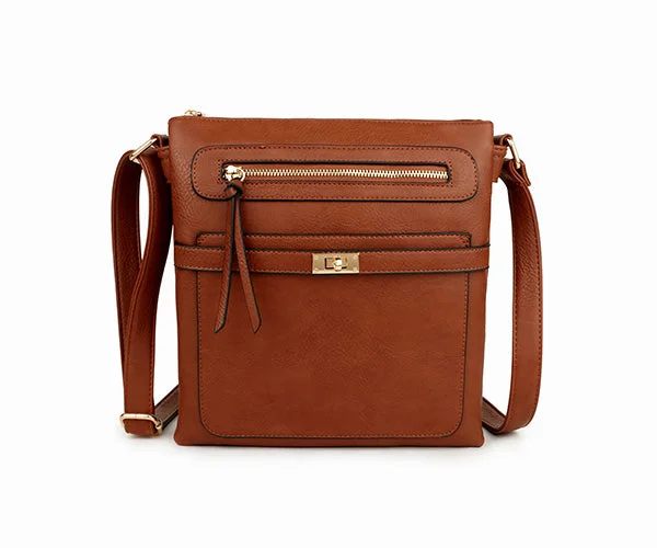 Handle bags with vintage vibes for nostalgia -TAN MULTI COMPARTMENT CROSS BODY SHOULDER BAG