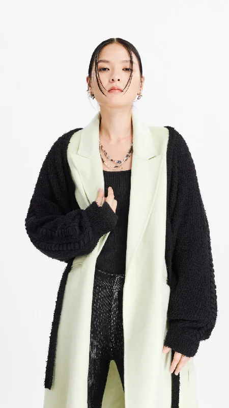 Crew - neck cardigan for a casual vibe -Feather Yarn Cardigan