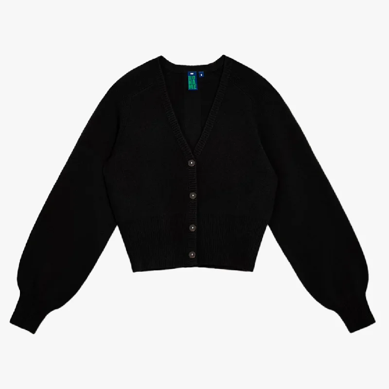 Cropped - cardigan for a trendy outfit -Pop Primary Cardigan (Black)