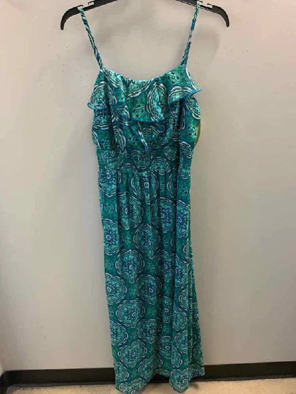 Sundress Dresses for Sunny -FADED GLORY Dresses and Skirts Size M GRN/BLU Floral Dress