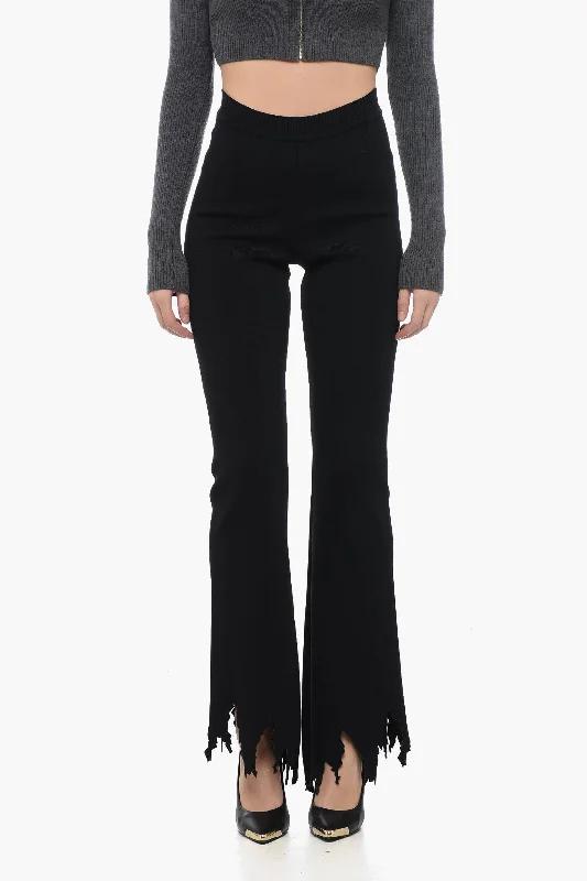 Tight trousers for women with leather accents and modern, bold design -J.W.Anderson Stretchy High Waist Pants with Laser-Cut