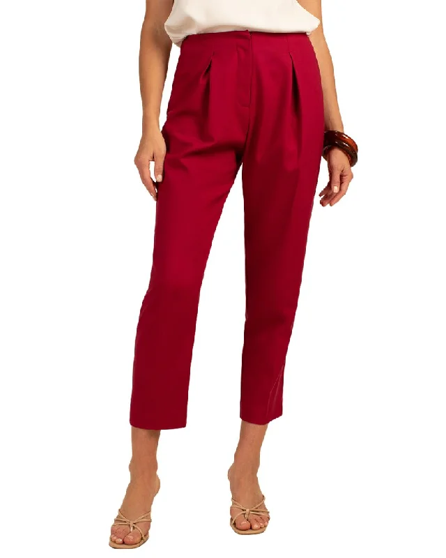 Vintage-inspired tight trousers for women with buttoned waist and retro charm -Trina Turk Ishana Pant