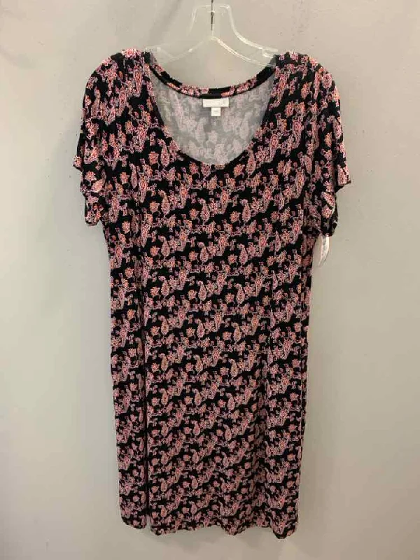 Elastic Dresses for Fit -J.JILL Dresses and Skirts Size M BLK/PNK/ORG Paisley Dress