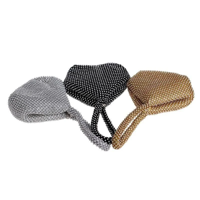 Handle bags with sturdy bases for stability -Soft Beaded Evening Clutch Purse Bag