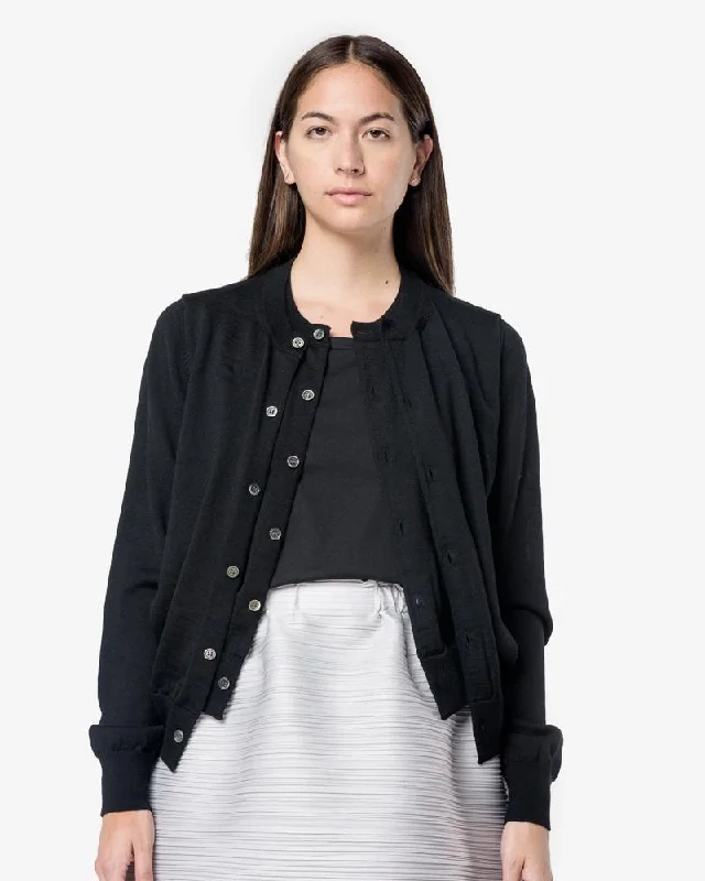 Black - cardigan for a versatile wardrobe staple -Wool Cardigan in Black