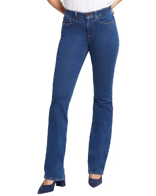 High-waisted tight trousers for women with flare leg and retro aesthetic -NYDJ Petite Barbara Quinn Bootcut Jean