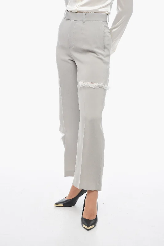 Tight trousers for women with pockets and slim silhouette for practical fashion -Undercover 4 Pocket Cut-out Pants with Lace Details