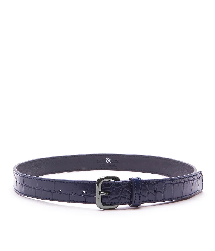 Canvas handle bags perfect for casual outings -ERIN Leather Belt - Navy Croc