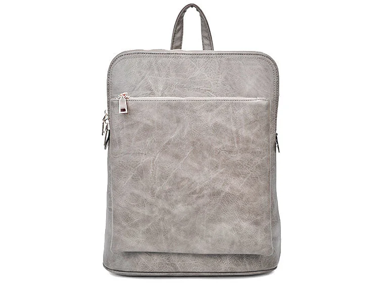 Handle bags with spacious pockets for travel -LIGHT GREY MULTI COMPARTMENT CROSS BODY BACKPACK