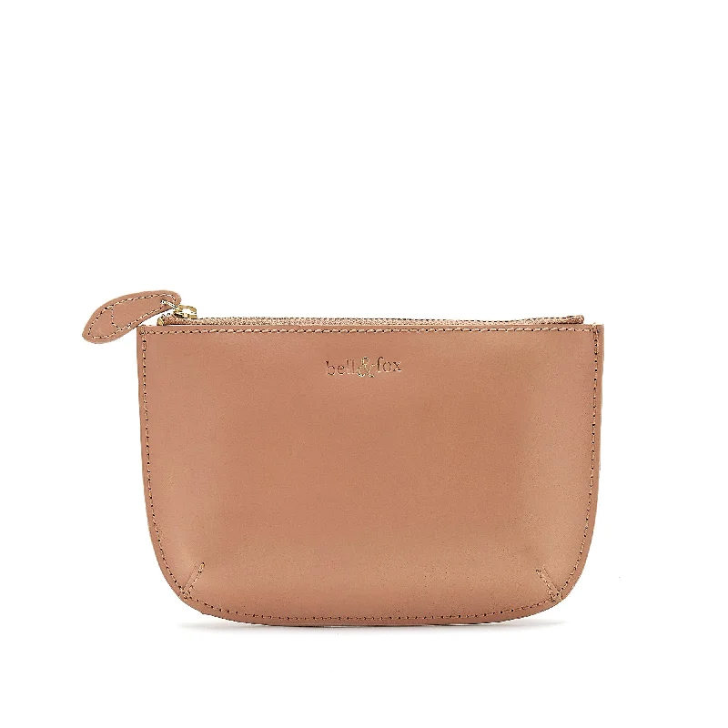 Handle bags with soft leather for luxury -FAYETTE Leather Pouch - Tan Leather