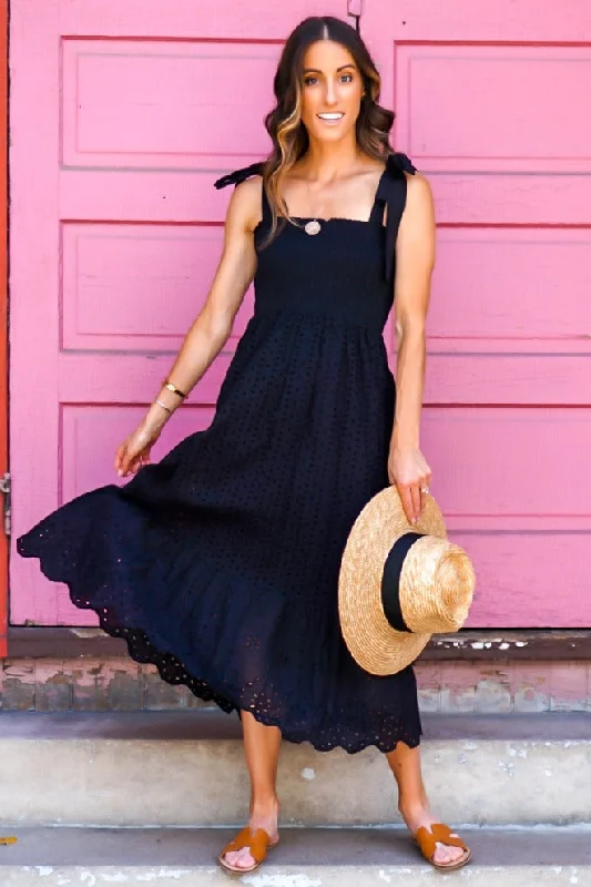 Black Dresses for Versatile -Black Eyelet Dress