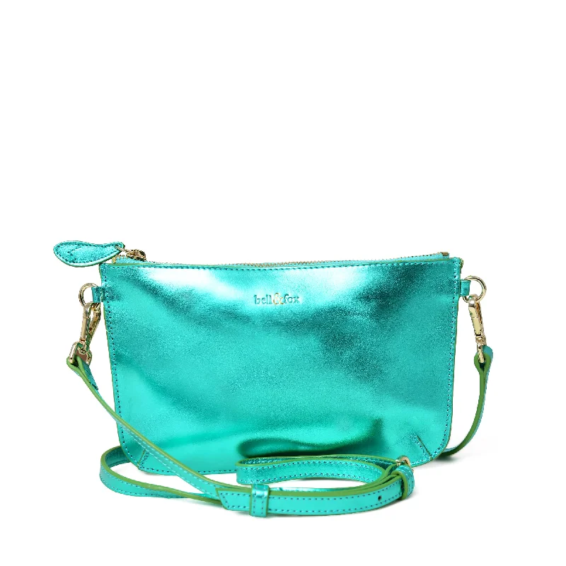 Handle bags with compact designs for portability -IZZY Cross Body Bag / Clutch - Emerald Metallic