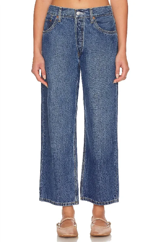 High-waisted tight trousers for women with tapered leg and vintage-inspired design -Loose Crop Jeans In Peyote Flow