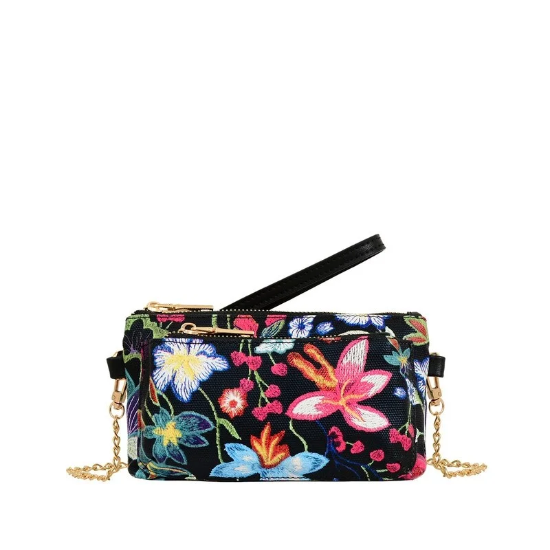 Handle bags with suede accents for texture -Mellow World Primerose Floral Crossbody Clutch