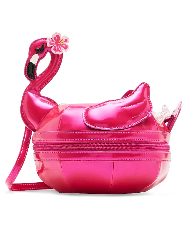 Handle bags with sturdy canvas for longevity -Betsey Johnson Kitsch Hot As Flock Flamingo Crossbody Bag