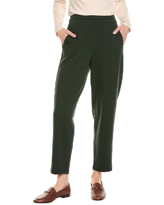 Stretch tight trousers for women with deep waistband for extra comfort and fit -EILEEN FISHER Slouch Ankle Pant