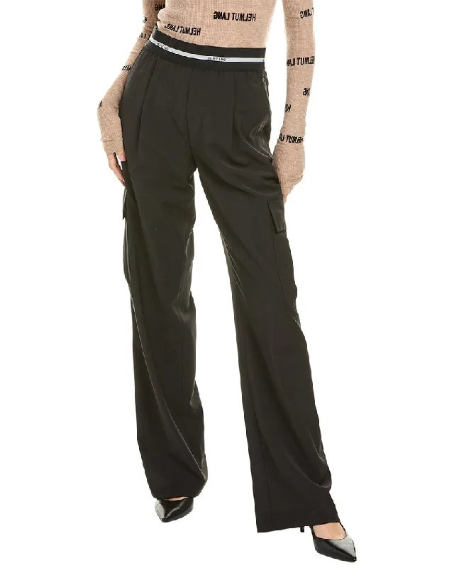 Bright colored tight trousers for women with striking hues for bold statement -Helmut Lang Cargo Wool-Blend Pant