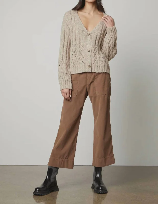 Versatile tight trousers for women with fold-over waist for adjustable comfort -Women's Vera Pant In Barley