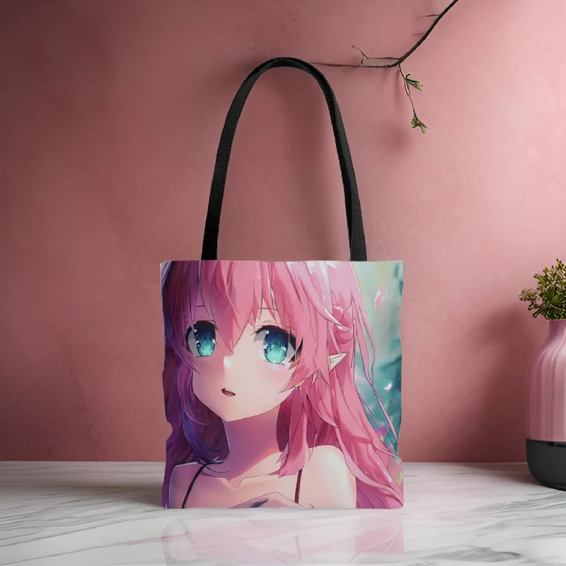 Handle bags with multi-color weaves for vibrancy -Anime Mystic Girl Bag Medium