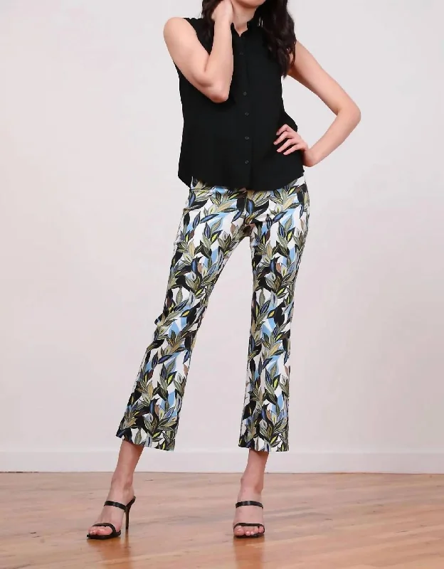 Mini Dresses for Youthful Look -Lulu Crop Slim Straight With Pocket Dress Pant In Blue Multi