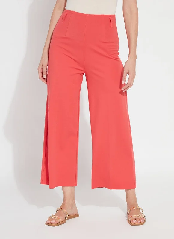 Tight fit trousers for women with ankle-length design and modern appeal -Ellis Culottes Ponte Crop (25" Inseam)