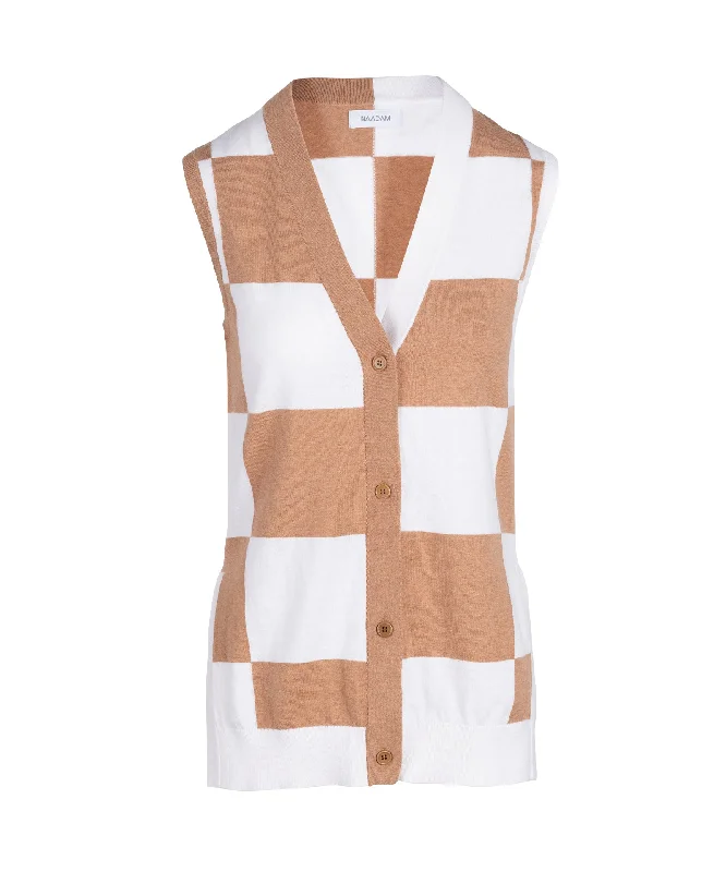 Party - cardigan for a fun night out -Cotton Cashmere Sleeveless Cardigan