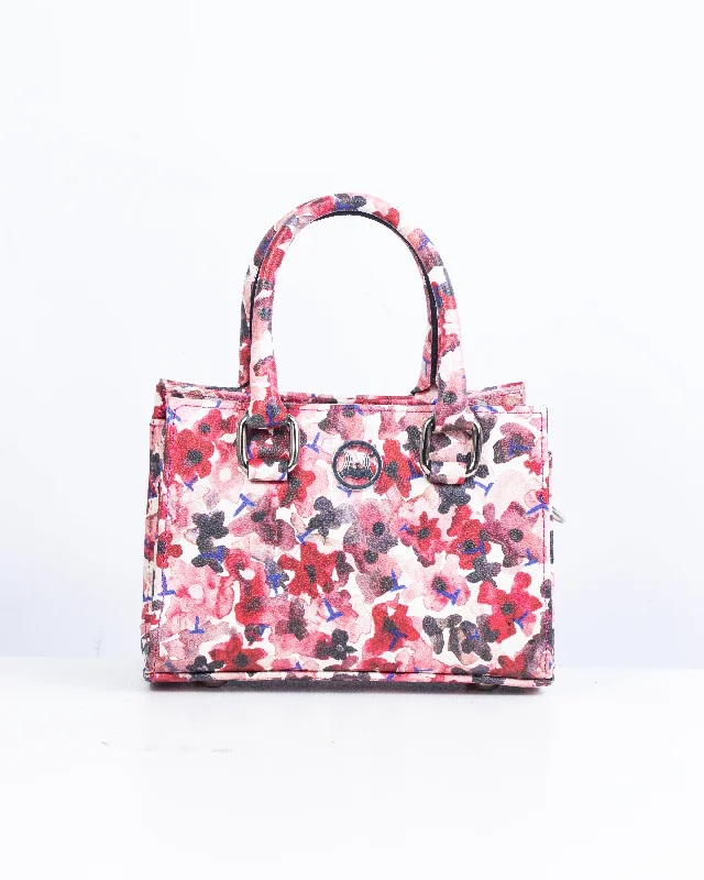 Handle bags with drawstring accents for style -Lagos Mini: Shades of Pink Floral Print