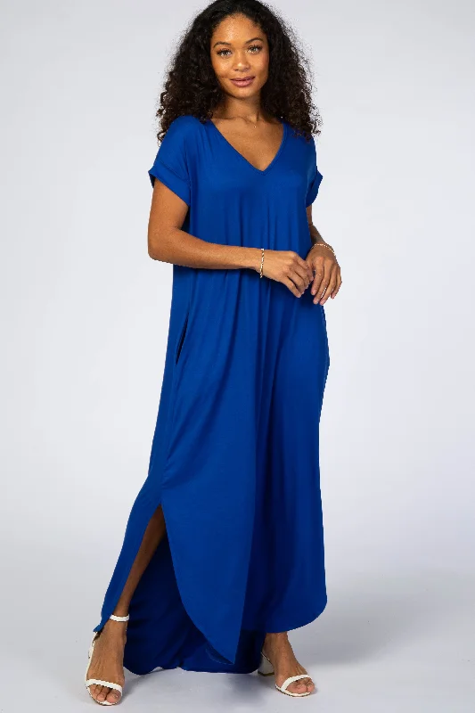 Birthday Dresses for Celebration -Royal Side Slit Maxi Dress