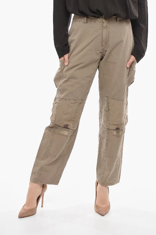 Tight office trousers for women with professional cut and flattering fit -John Elliott Hidden Closure Solid Color Cargo Pants