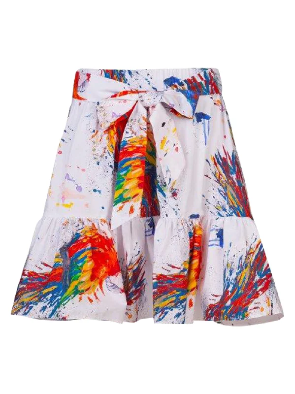 Durable skirts for long-lasting wardrobe staples -Poplin Dripping Art Skirt