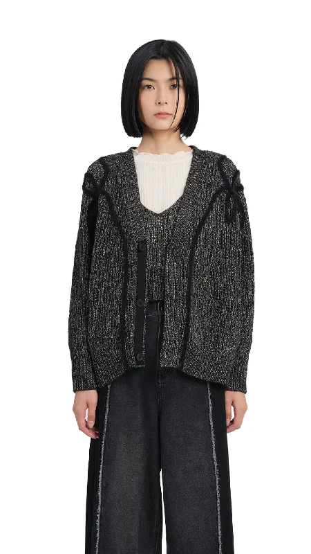 Outdoor - activity cardigan for a durable option -Textural Cardigan