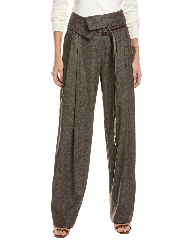 Boho-inspired tight trousers for women with earthy tones and relaxed fit -Stella McCartney Harley Wool Trouser